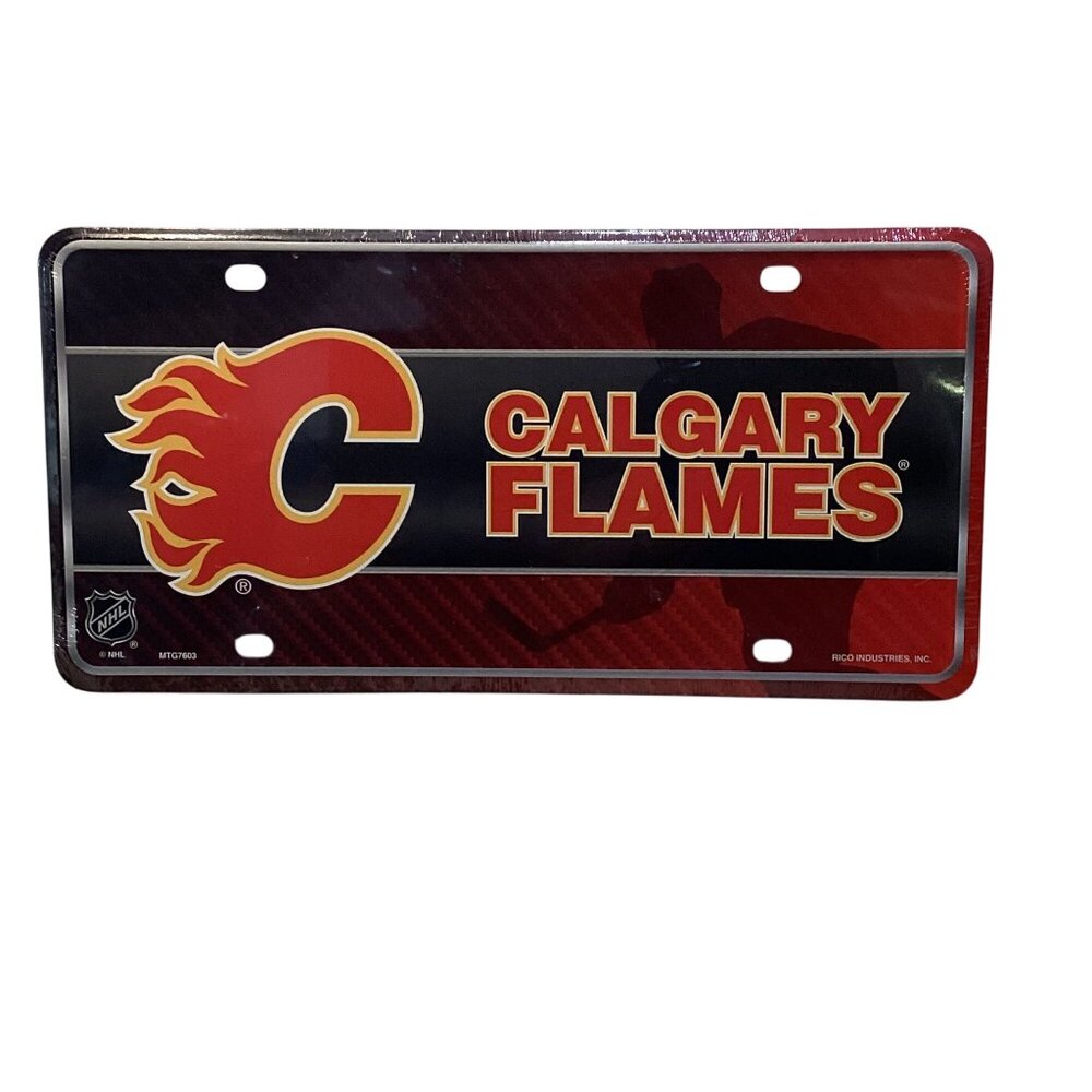 Calgary Flames Licensed NHL License Plate Sealed Package NEW